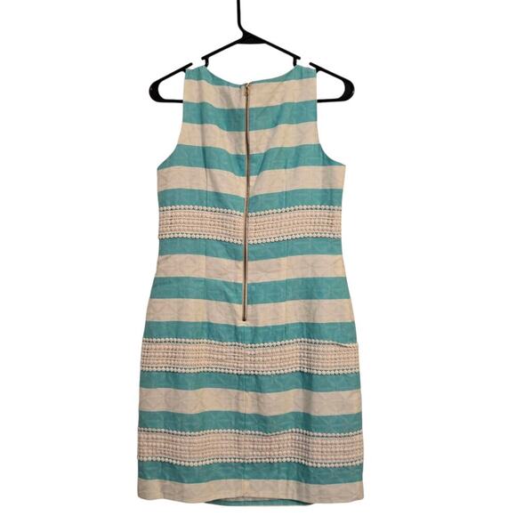 Just Taylor Turquoise Cream Sleeveless Dress Women’s Size 2 Lined - Picture 2 of 10